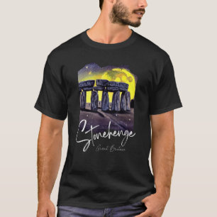 Schilderij van Stonehenge Engeland Souvenir Stoneh T-shirt