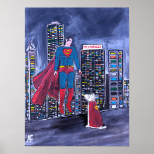 Schilderij van superhelden beste vriend door Alfre Poster