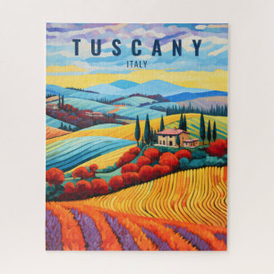 Schilderij van Toscane bij zonsondergang Italië    Legpuzzel