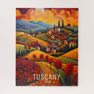 Schilderij van Toscane in de herfst Italië   Trave Legpuzzel