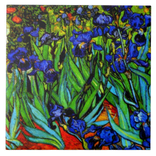 Schilderij van Van Gogh, Irissen, Tegeltje