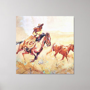 Schilderij van Vaquero door Eward Borein Canvas Afdruk