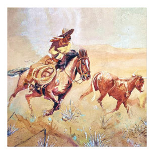 Schilderij van Vaquero door Eward Borein Foto Afdruk