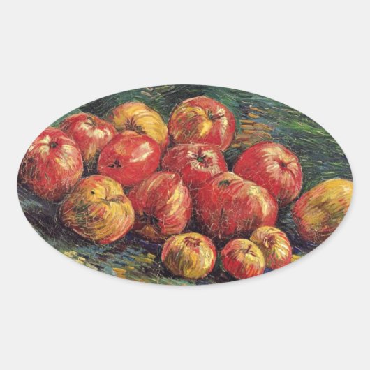 Schilderij van Vincent van Gogh, Appels Ovale Sticker (Voorkant)
