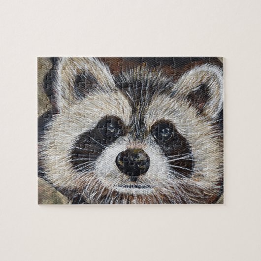 Schilderij van wasbeer legpuzzel (Horizontaal)
