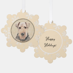 Schilderij van Welsh Terrier - Mooie originele hon Ornament Kaart
