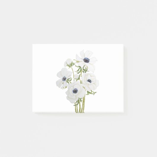schilderij van witte anemonbloem waterverf post-it® notes (Voorkant)