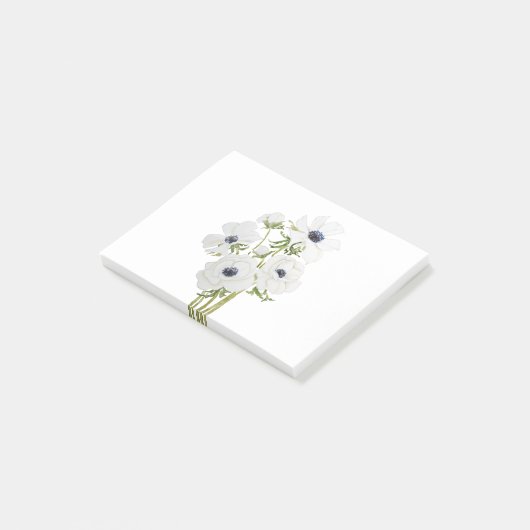 schilderij van witte anemonbloem waterverf post-it® notes (Schuin)