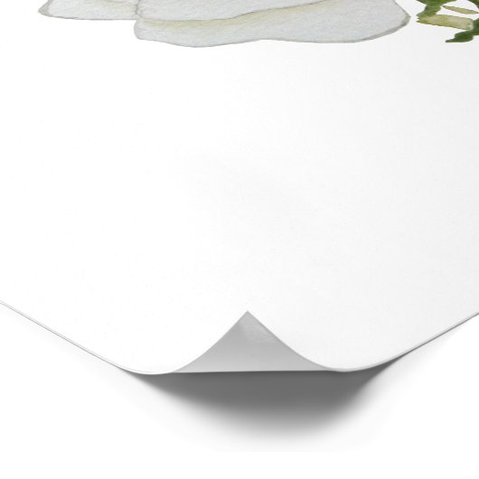 schilderij van witte anemonbloem waterverf poster (Hoek)