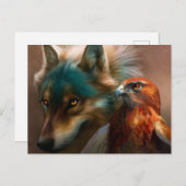 Schilderij van Wolf en Eagle Briefkaart (Voorkant / Achterkant)