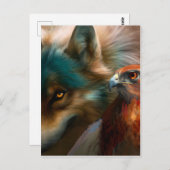 Schilderij van Wolf en Eagle Briefkaart (Voorkant / Achterkant)