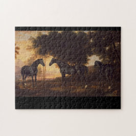 schilderijen van de Zwarte Stallions door George Legpuzzel