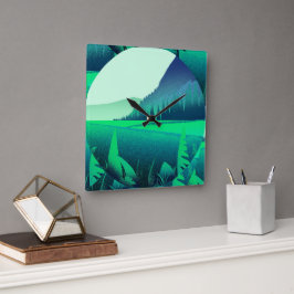 Schilderkunst bos groen natuur klok