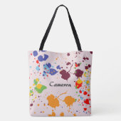 Schildernaam Kleurrijke snippers Draagtas (Achterkant)