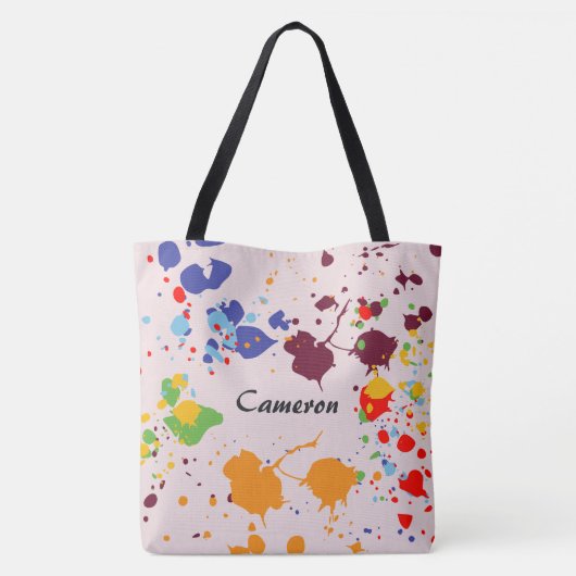 Schildernaam Kleurrijke snippers Draagtas (Achterkant)