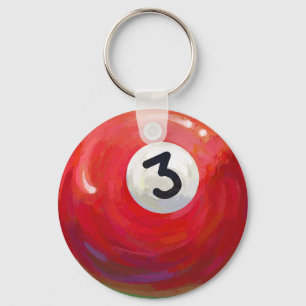 Schilderpatroon met 3 poolbalken sleutelhanger