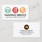 Schilderpenseel in pastelkleuren visitekaartje (Voorkant / Achterkant)