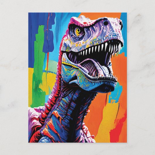Schilderportret van een Tyrannosaurus rex | T-Rex Briefkaart (Voorkant)