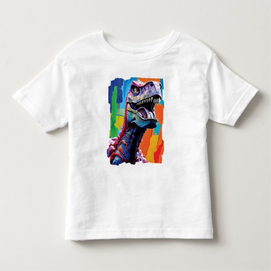 Schilderportret van een Tyrannosaurus rex | T-Rex Kinder Shirts (Voorkant)