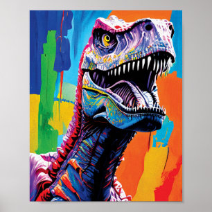 Schilderportret van een Tyrannosaurus rex T-Rex Poster