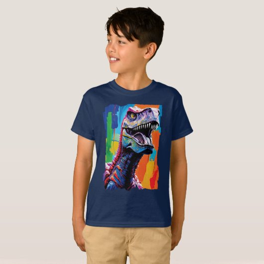 Schilderportret van een Tyrannosaurus rex | T-Rex T-shirt (Voorkant volledig)