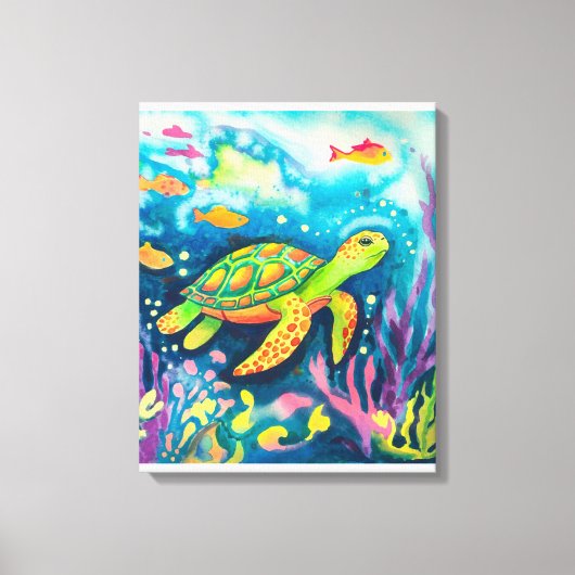 Schilderschildpad Canvas Afdruk (Voorkant)