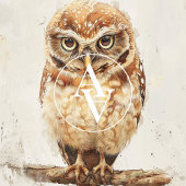 Schildersportret van een uil Houten dier Poster