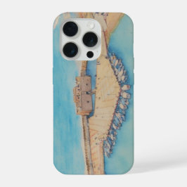 Schilderstijl afbeelding van Paphos Kasteel en hav iPhone 15 Pro Hoesje