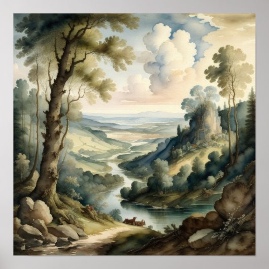 schilderstijl landschap poster (Voorkant)