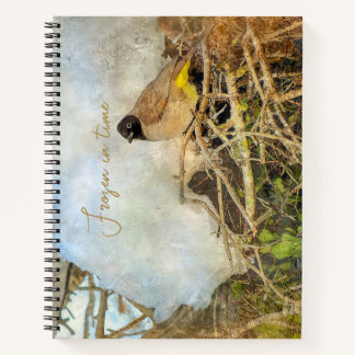 Schilderstijl Wintervogel Met Aanpasbare Tekst Notitieboek