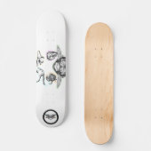 Schildflesje Elephant Beer Bird Octopus line art t Skateboard (Voorkant)