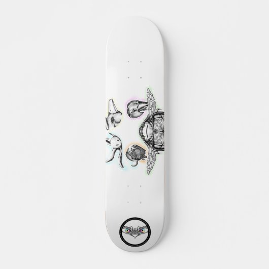 Schildflesje Elephant Beer Bird Octopus line art t Skateboard (Voorkant)