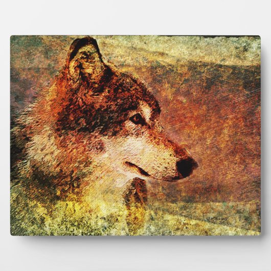 Schildhout Wolf Decoratief Plaque Fotoplaat (Voorkant)