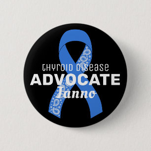 Schildklieraandoening Advocate Ribbon Black Button