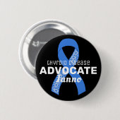 Schildklieraandoening Advocate Ribbon Black Button (Voorkant /achterkant)