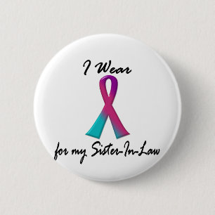 Schildklierkanker Ik DRAAG THYROÏDE RIBBON Zuster Ronde Button 5,7 Cm