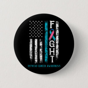 Schildklierkanker Krijger VS Vlag Ronde Button 5,7 Cm