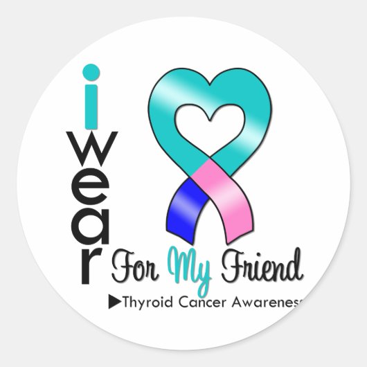 Schildklierlint voor mijn vriend ronde sticker (Voorkant)