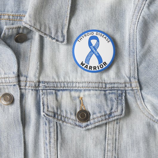 Schildklierziekte Warrior Lint Witte Button (In situ)