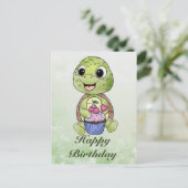 Schildkröte mit Muffin Briefkaart (Staand voorkant)