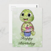 Schildkröte mit Muffin Briefkaart (Voorkant / Achterkant)