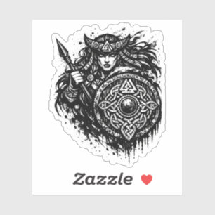 Schildmaagd Speer-Sigil – Mythic Warrior Inkt Sticker