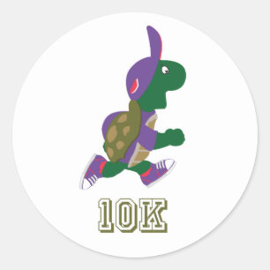 Schildpad 10.000 - Paars Ronde Sticker
