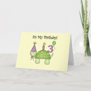 Schildpad 3e verjaardag Tshirts en geschenken Kaart