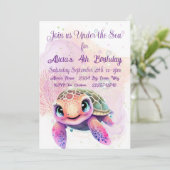Schildpad 4e verjaardag, Onder de Zee Kaart (Staand voorkant)