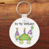 Schildpad 4e verjaardag Tshirts en geschenken Sleutelhanger (Voorkant)