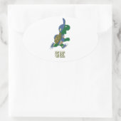 Schildpad 5.000 - blauw ovale sticker (Tas)