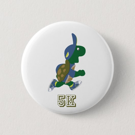 Schildpad 5.000 - blauw ronde button 5,7 cm (Voorkant)