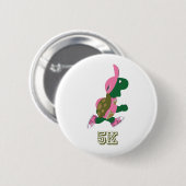 Schildpad 5K - Roze Ronde Button 5,7 Cm (Voorkant /achterkant)