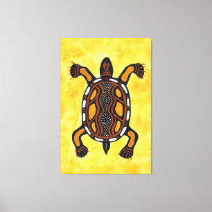 Schildpad - Aboriginal Art Painting Canvas Afdruk